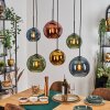Koyoto Lampadario a sospensione, Lampada a sfera, Lampada a sospensione Blu, Oro, Verde, Ramato, 6-Luci