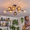 Koyoto Plafoniera, Lampada a sfera 85 cm Ambrato, Chiaro, Grigio fumo, 8-Luci