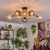 Koyoto Plafoniera, Lampada a sfera 85 cm Ambrato, Chiaro, Grigio fumo, 8-Luci