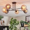 Koyoto Plafoniera, Lampada a sfera 78 cm Ambrato, Chiaro, Grigio fumo, 6-Luci