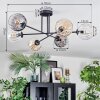 Koyoto Plafoniera, Lampada a sfera 78 cm Ambrato, Chiaro, Grigio fumo, 6-Luci