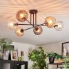 Koyoto Plafoniera, Lampada a sfera 78 cm Ambrato, Chiaro, Grigio fumo, 6-Luci