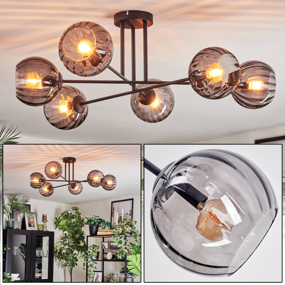 Koyoto Plafoniera, Lampada a sfera 78 cm Grigio fumo, 6-Luci main product photo