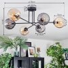 Koyoto Plafoniera, Lampada a sfera 78 cm Ambrato, Grigio fumo, 6-Luci