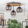 Koyoto Plafoniera, Lampada a sfera Écru, Nero, 3-Luci