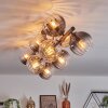 Koyoto Plafoniera, Lampada a sfera Ambrato, Chiaro, Grigio fumo, 10-Luci