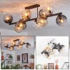Koyoto Plafoniera, Lampada a sfera Ambrato, Chiaro, Grigio fumo, 10-Luci