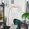 Bassagoda Lampada da terra, Lampade ad arco Ramato, Nero, 1-Luce, Paralume in tessuto