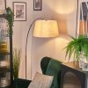 Bassagoda Lampada da terra, Lampade ad arco Ramato, Nero, 1-Luce, Paralume in tessuto