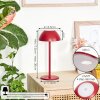 Laken Lampada da tavolo per esterno, Illuminazione bagno, Lampada da tavolo LED Rosso, 1-Luce