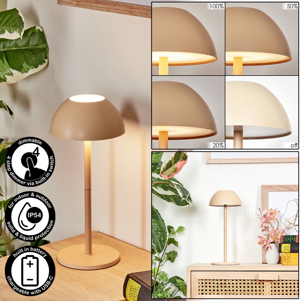 Laken Lampada da tavolo per esterno, Illuminazione bagno, Lampada da tavolo LED Beige, 1-Luce main product photo