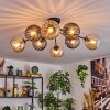 Koyoto Plafoniera, Lampada a sfera 85 cm Ambrato, Grigio fumo, 8-Luci