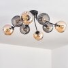 Koyoto Plafoniera, Lampada a sfera 85 cm Ambrato, Grigio fumo, 8-Luci