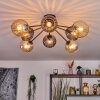 Koyoto Plafoniera, Lampada a sfera 85 cm Ambrato, Grigio fumo, 8-Luci