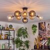 Koyoto Plafoniera, Lampada a sfera 85 cm Ambrato, Chiaro, Grigio fumo, 8-Luci