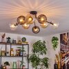 Koyoto Plafoniera, Lampada a sfera 85 cm Ambrato, Chiaro, Grigio fumo, 8-Luci