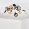 Koyoto Plafoniera, Lampada a sfera 85 cm Ambrato, Chiaro, Grigio fumo, 8-Luci