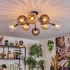 Koyoto Plafoniera, Lampada a sfera 85 cm Ambrato, Chiaro, Grigio fumo, 8-Luci