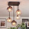 Koyoto Plafoniera, Lampada a sfera Ambrato, Chiaro, Grigio fumo, 5-Luci