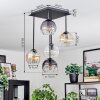 Koyoto Plafoniera, Lampada a sfera Ambrato, Chiaro, Grigio fumo, 5-Luci