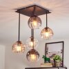 Koyoto Plafoniera, Lampada a sfera Ambrato, Chiaro, Grigio fumo, 5-Luci