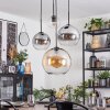 Koyoto Lampadario a sospensione, Lampada a sfera, Lampada a sospensione a cluster Ambrato, Cromo, Chiaro, Grigio fumo, 4-Luci
