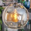 Koyoto Lampadario a sospensione, Lampada a sfera, Lampada a sospensione a cluster Ambrato, Cromo, Chiaro, Grigio fumo, 4-Luci