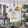 Koyoto Lampadario a sospensione, Lampada a sfera, Lampada a sospensione a cluster Ambrato, Oro, Chiaro, Grigio fumo, 4-Luci