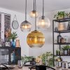 Koyoto Lampadario a sospensione, Lampada a sfera, Lampada a sospensione a cluster Ambrato, Oro, Chiaro, Grigio fumo, 4-Luci