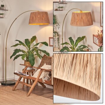 Granja Lampada da terra, Lampade ad arco Ottone, Nero, 1-Luce