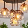 Koyoto Plafoniera, Lampada a sfera 45 cm Ambrato, Chiaro, Grigio fumo, 5-Luci
