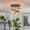 Koyoto Plafoniera, Lampada a sfera 45 cm Ambrato, Chiaro, Grigio fumo, 5-Luci