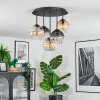 Koyoto Plafoniera, Lampada a sfera 45 cm Ambrato, Chiaro, Grigio fumo, 5-Luci