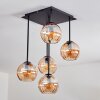 Koyoto Plafoniera, Lampada a sfera Ambrato, 5-Luci