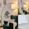 Bassagoda Lampada da terra, Lampade ad arco Nero, 1-Luce, Paralume in tessuto