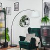 Bassagoda Lampada da terra, Lampade ad arco Nero, 1-Luce, Paralume in tessuto