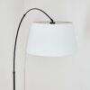 Bassagoda Lampada da terra, Lampade ad arco Nero, 1-Luce, Paralume in tessuto
