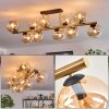 Gastor Plafoniera, Lampada a sfera Oro, Nero, 10-Luci