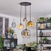 Ripoll Lampadario a sospensione, Lampada a sfera, Lampada a sospensione a cluster Ambrato, Cromo, Oro, Chiaro, Grigio fumo, 4-Luci