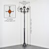 Naofe Lampione multibraccia, Illuminazione viale Nero, Argento, 3-Luci