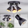 Farel Plafoniera, Faretto da soffitto Cromo, Nero, 3-Luci