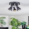 Farel Plafoniera, Faretto da soffitto Cromo, Nero, 3-Luci