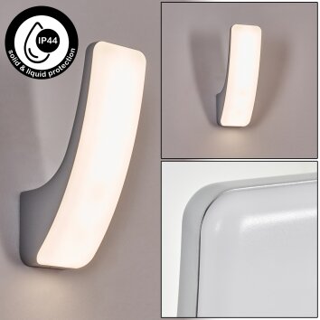 Gilan Lampada da parete per esterno, Applique LED Argento, 1-Luce
