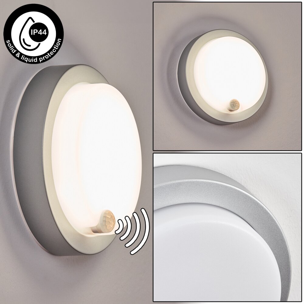 Jelad Lampada da parete per esterno, Applique LED Argento, 1-Luce, Sensori di movimento main product photo