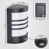 Heran Lampada da parete per esterno, Applique LED Nero, 1-Luce, Sensori di movimento