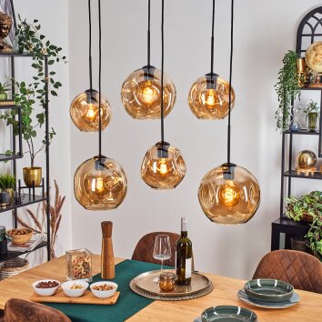 Ripoll Lampadario a sospensione, Lampada a sfera, Lampada a sospensione Ambrato, 6-Luci