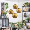Koyoto Lampadario a sospensione, Lampada a sfera, Lampada a sospensione a cluster Oro, 4-Luci