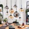 Gastor Lampadario a sospensione, Lampada a sfera, Lampada a sospensione Ambrato, Cromo, Chiaro, Grigio fumo, 8-Luci