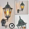 Hongkong Lampada da parete per esterno, Applique Verde, Nero, 1-Luce, Sensori di movimento