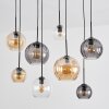Koyoto Lampadario a sospensione, Lampada a sfera, Lampada a sospensione Ambrato, Chiaro, Grigio fumo, 8-Luci
